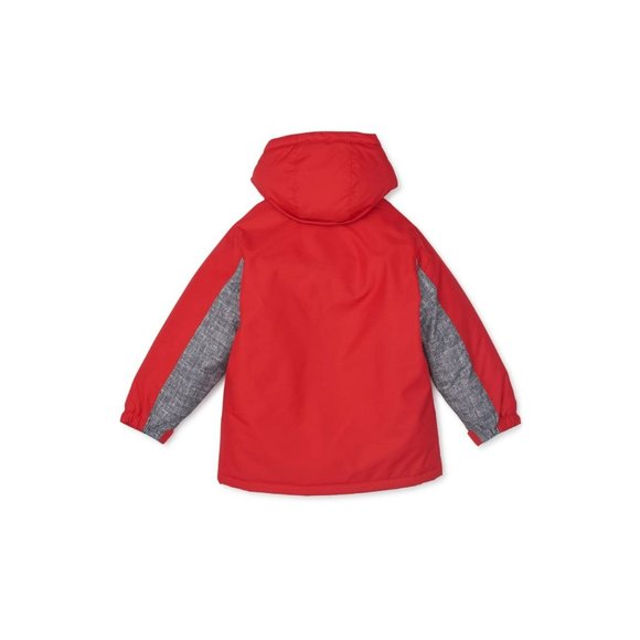 Swiss Tech Boys 4-in-1 Systems Hooded Puffer Red Zip Outerwear Jacket SZ Large - Picture 4 of 4